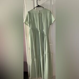 Zara Women Tiered Maxi Dress  light green SZ M NWOT